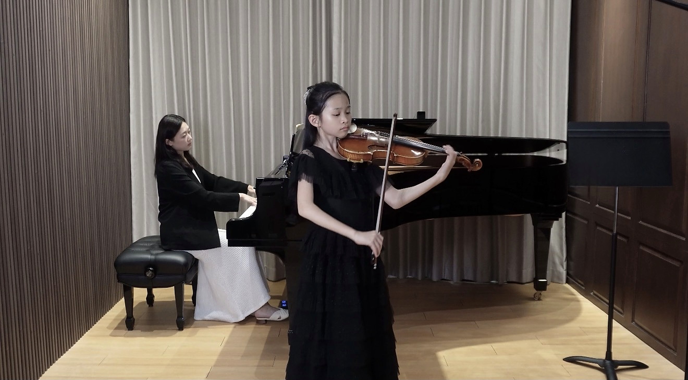 Flute and piano recording session at Studio Tableau